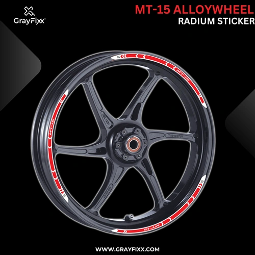 Alloy Wheel Radium Sticker for MT 15 | Made in Premium Radium with FPF (Fade Protection Film), Waterproof, Precut Sticker, Pack Of 12